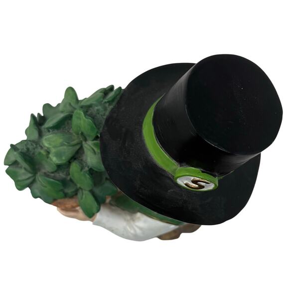 St. Patrick’s Day Leprechaun Statue w/ Shamrocks Garden Lawn Decor 12” - Picture 5 of 8